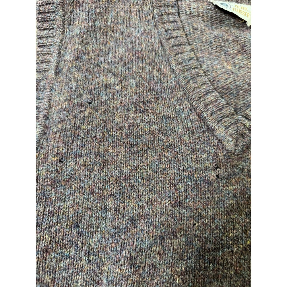 Vintage Alan Flusser 100% Scottish Shetland Wool Sweater Vest Large Scottie Dog - Picture 6 of 6
